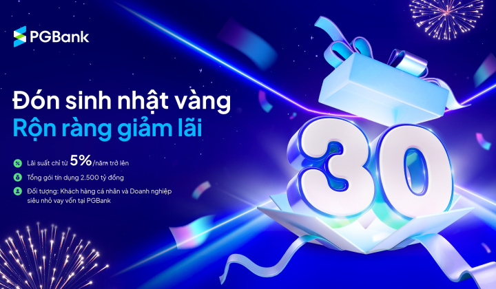 PGBank tung gói vay ưu đãi lên tới 2.500 tỷ đồng, lãi suất từ 5%/năm