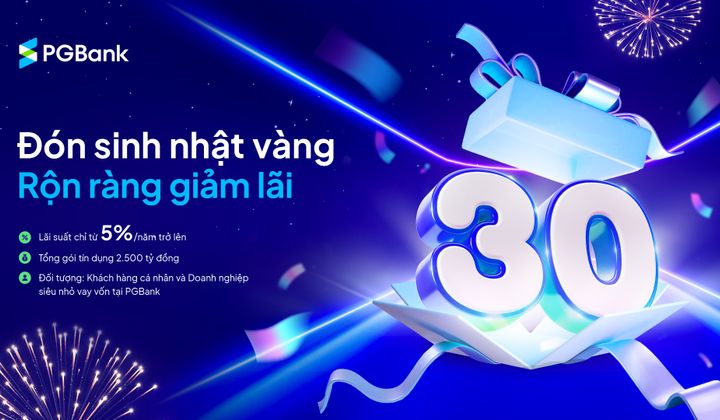 PGBank tung gói vay ưu đãi lên tới 2.500 tỷ đồng, lãi suất từ 5%/năm