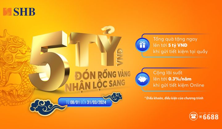 SHB dành hàng tỷ đồng ưu đãi khách hàng dịp Tết Giáp Thìn