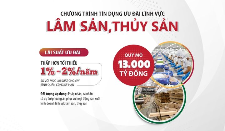 Agribank tăng quy mô gói tín dụng ưu đãi lĩnh vực lâm, thủy sản lên 13.000 tỷ đồng