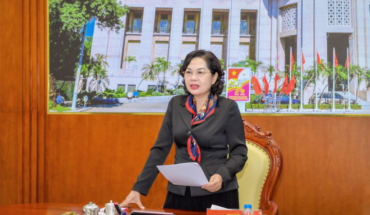 Thống đốc NHNN Nguyễn Thị Hồng làm việc trực tuyến với UBND tỉnh Bến Tre và UBND tỉnh Vĩnh Long