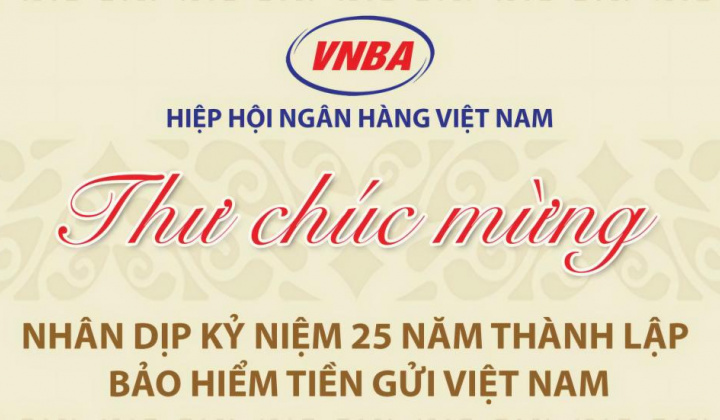 Hiệp hội Ngân hàng Việt Nam chúc mừng Bảo hiểm tiền gửi Việt Nam nhân dịp kỷ niệm 25 năm thành lập
