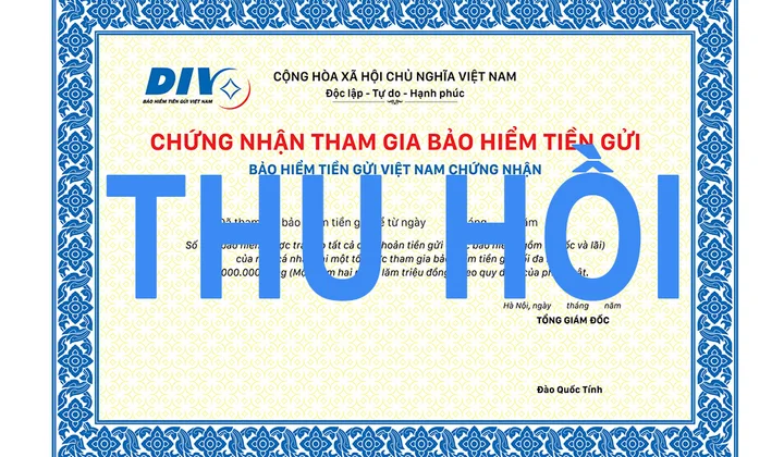 DIV thu hồi chứng nhận tham gia bảo hiểm tiền gửi của QTDND Hòa An