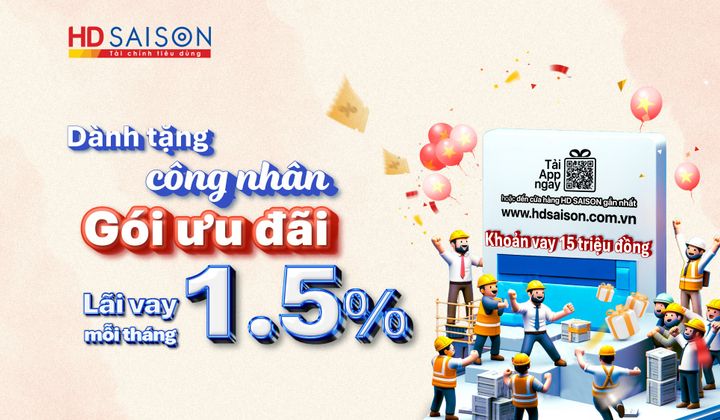 HD SAISON cho đoàn viên công đoàn vay ưu đãi với lãi suất 1,5%/tháng