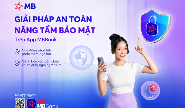 App MBBank chủ động chặn phần mềm độc hại chiếm quyền trên điện thoại