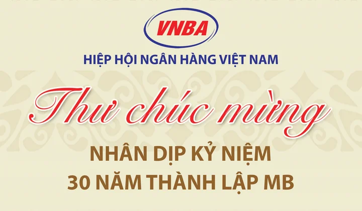 Hiệp hội Ngân hàng Việt Nam chúc mừng Ngân hàng TMCP Quân Đội nhân dịp kỷ niệm 30 năm thành lập