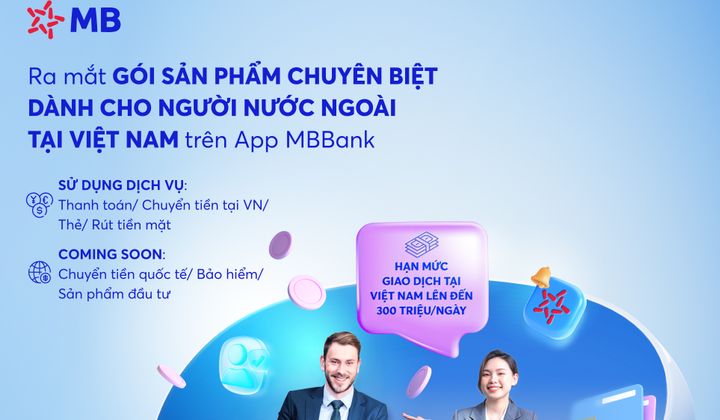 MB ra mắt dịch vụ dành cho người nước ngoài trên App MBBank