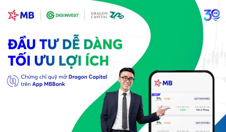 MB phân phối sản phẩm quỹ mở Dragon Capital trên App MBBank