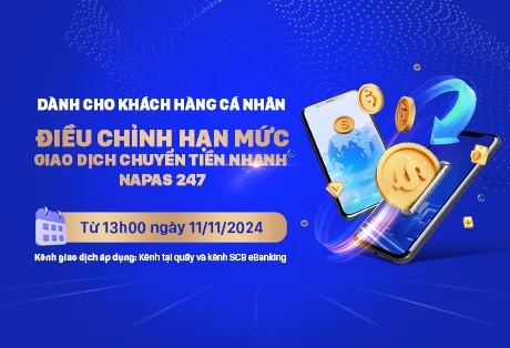 SCB điều chỉnh hạn mức giao dịch chuyển tiền nhanh Napas 247