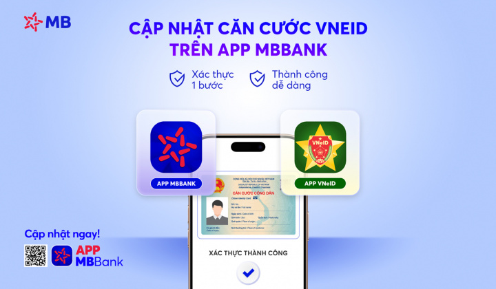 MB hỗ trợ khách hàng cập nhật căn cước qua VNeID trên App MBBank