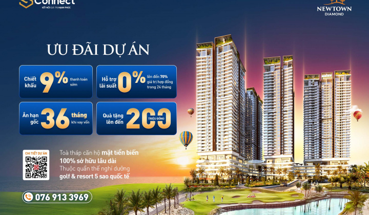 SeABank cho khách vay mua căn hộ dự án Newtown Diamond với lãi suất 0%