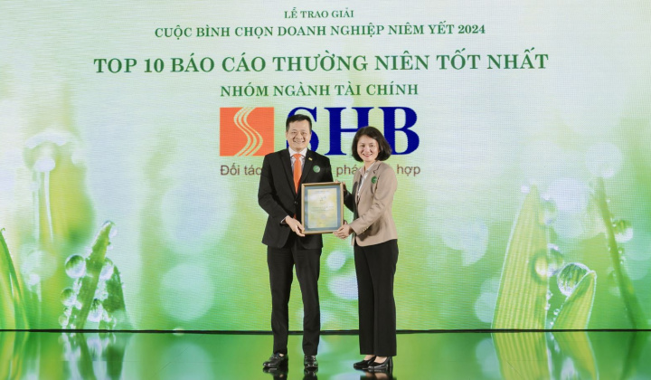 SHB vào Top 10 doanh nghiệp có Báo cáo thường niên tốt nhất ngành tài chính