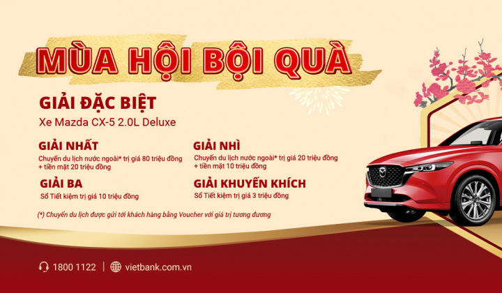 Khách hàng của Vietbank có cơ hội trúng xe ôtô trị giá hơn 1 tỷ đồng