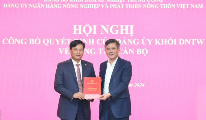 Đồng chí Phạm Toàn Vượng được giao phụ trách Đảng bộ Agribank