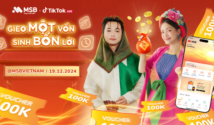 MSB tặng quà cho khách mở mới tài khoản và thực hiện các giao dịch