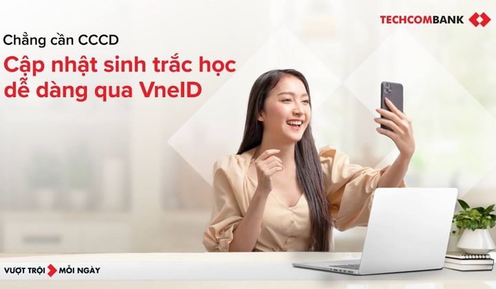 Hướng dẫn cập nhật sinh trắc học trên Techcombank Mobile thông qua VNeID