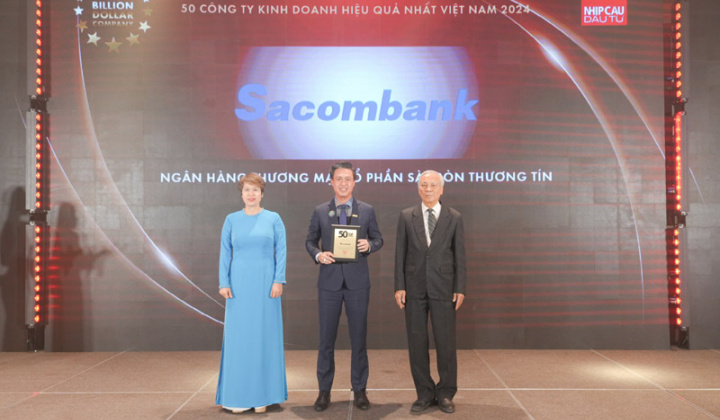 Sacombank lần thứ 3 vào “Top 50 công ty kinh doanh hiệu quả nhất việt nam”