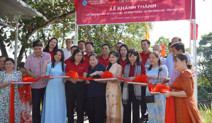 Agribank tài trợ xây cầu giao thông nông thôn tại tỉnh Bạc Liêu