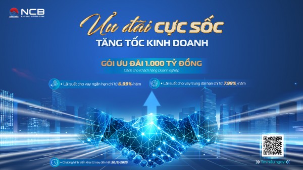 NCB dành 1000 tỷ đồng cho doanh nghiệp SMEs vay lãi suất từ 6,99%/năm
