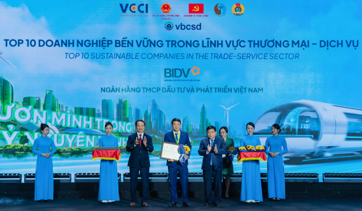 BIDV lần thứ 6 vào Top 10 doanh nghiệp bền vững Việt Nam