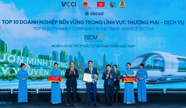 BIDV lần thứ 6 vào Top 10 doanh nghiệp bền vững Việt Nam
