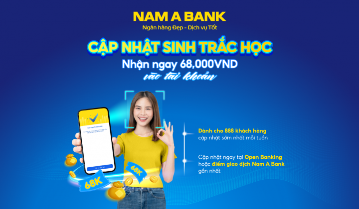 Nam A Bank tặng quà khách hàng cập nhật sinh trắc học