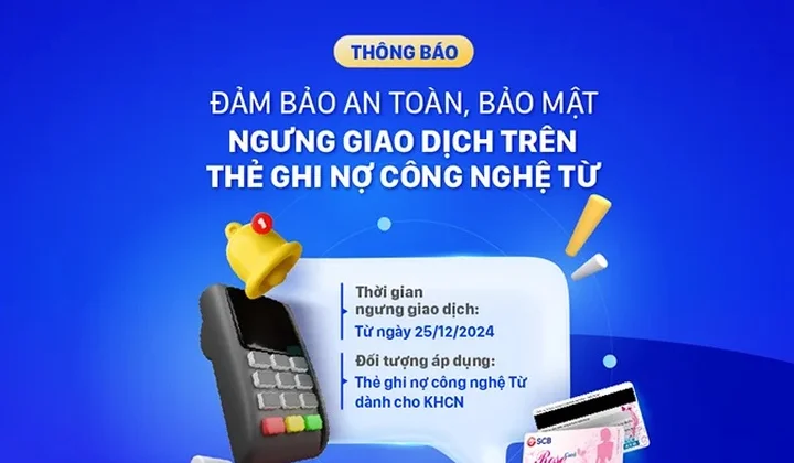 SCB ngưng giao dịch thẻ ghi nợ công nghệ từ