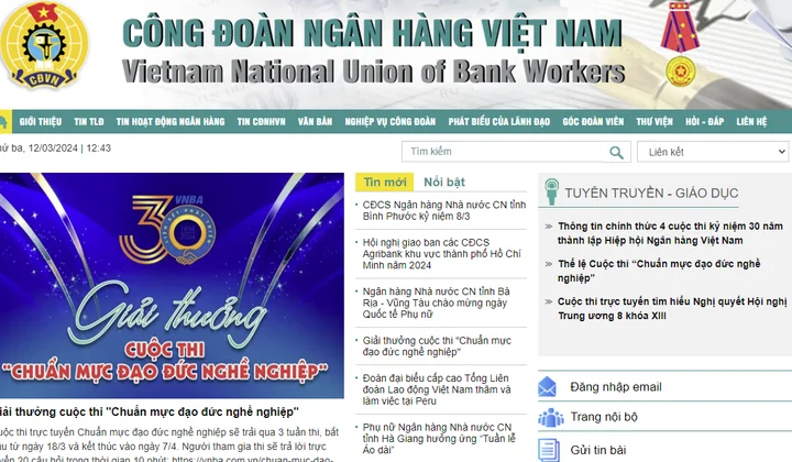 Công đoàn Ngân hàng Việt Nam phát động tham gia cuộc thi  "Chuẩn mực đạo đức nghề nghiệp"