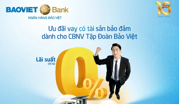 BAOVIET Bank tiếp tục cho khách hàng vay ưu đãi lãi suất từ 0%