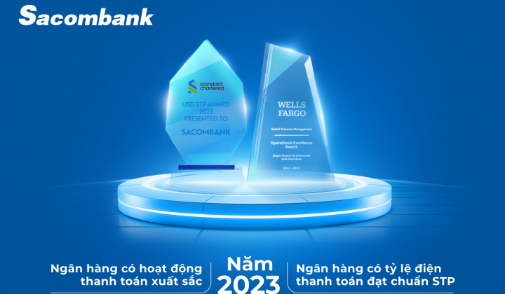 Sacombank liên tiếp nhận giải thưởng quốc tế từ hoạt động thanh toán xuất sắc