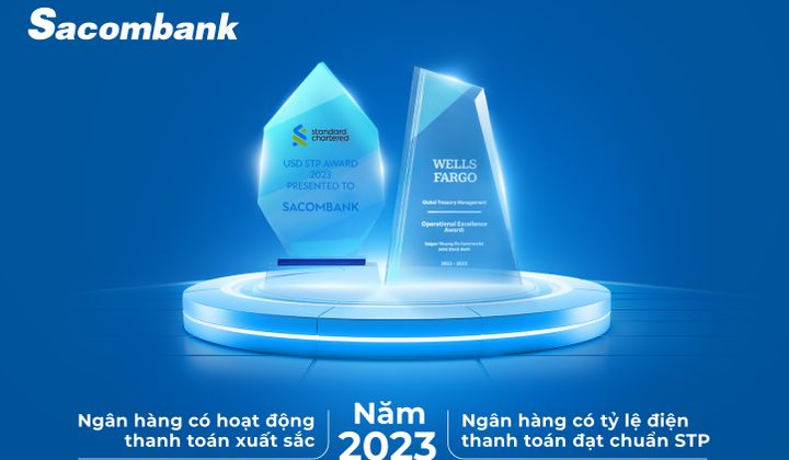 Sacombank liên tiếp nhận giải thưởng quốc tế từ hoạt động thanh toán xuất sắc