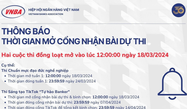 Thông báo thời gian chính thức mở cổng nhận bài dự thi
