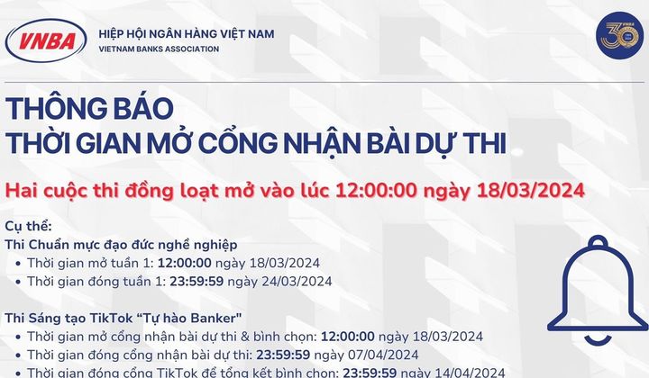 Thông báo thời gian chính thức mở cổng nhận bài dự thi
