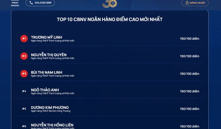Thi Chuẩn mực đạo đức nghề nghiệp: PGBank có 4/5 bài thi top 5