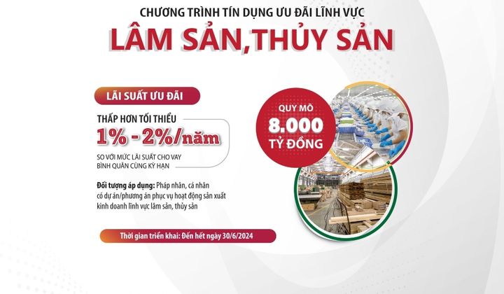 Agribank tiếp tục dành 8.000 tỷ đồng cho lĩnh vực lâm sản, thủy sản vay ưu đãi
