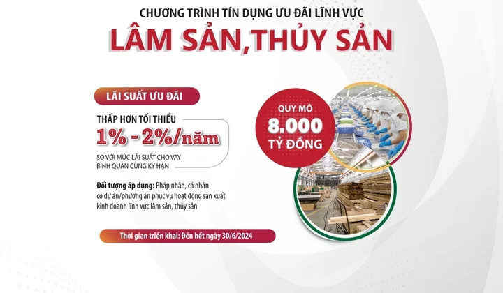 Agribank tiếp tục dành 8.000 tỷ đồng cho lĩnh vực lâm sản, thủy sản vay ưu đãi