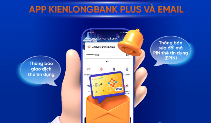 KienlongBank bổ sung 2 hình thức nhận thông báo trên KienlongBank Plus