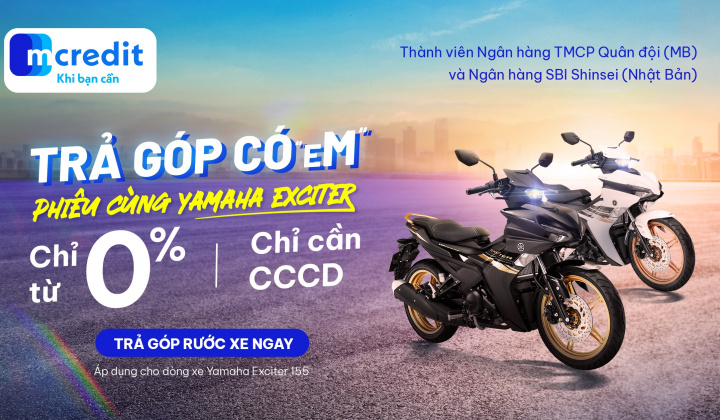 Mcredit cho vay trả góp mua xe máy với lãi suất chỉ từ 0%