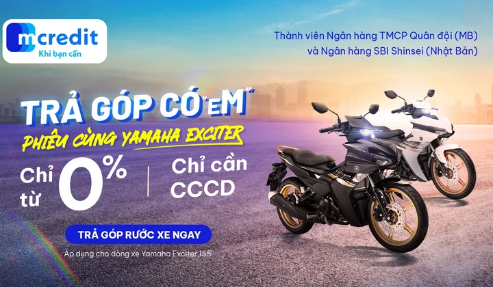 Mcredit cho vay trả góp mua xe máy với lãi suất chỉ từ 0%