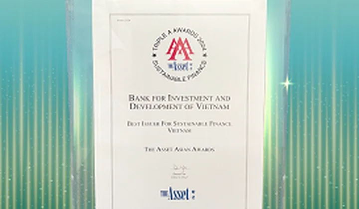 BIDV được The Asset vinh danh với 2 giải thưởng về tài chính bền vững