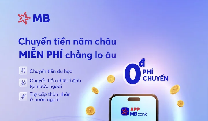 MB tiếp tục miễn 100% phí chuyển tiền quốc tế