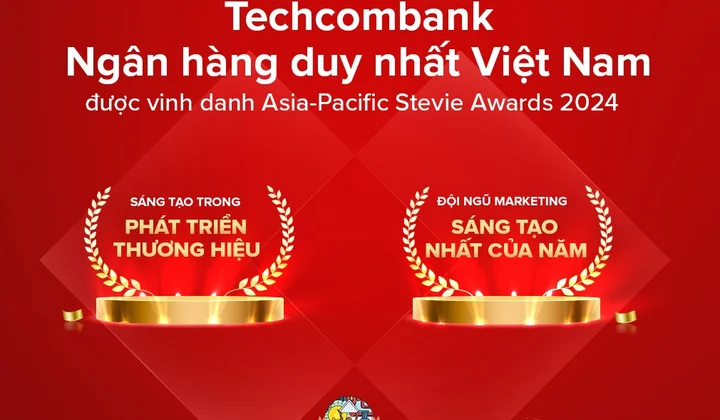 Techcombank nhận 2 giải thưởng về đổi mới sáng tạo của Stevie Awards châu Á - Thái Bình Dương