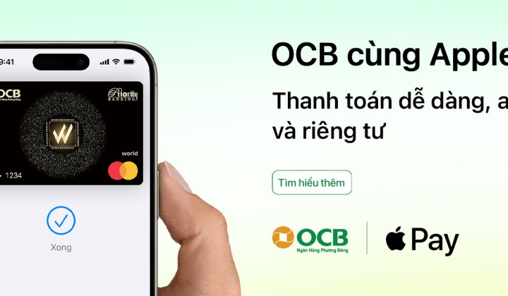 OCB giới thiệu Apple Pay đến chủ thẻ Mastercard