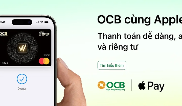OCB giới thiệu Apple Pay đến chủ thẻ Mastercard
