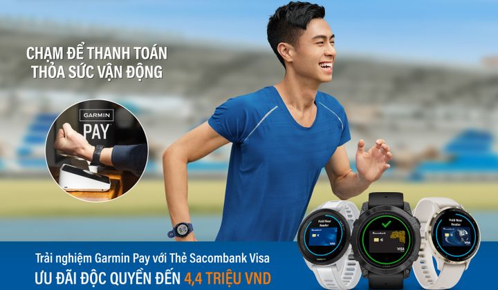 Sacombank kết nối thanh toán với Garmin Pay