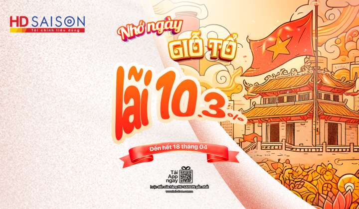 HD SAISON cho khách hàng vay ưu đãi lãi suất chỉ từ 10,3%/năm