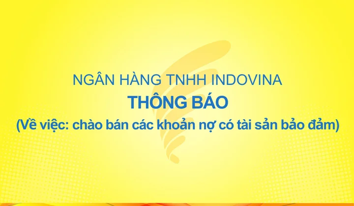 Ngân hàng IVB thông báo chào bán các khoản nợ