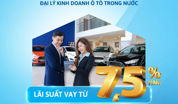 BAOVIET Bank dành 1.000 tỷ đồng cho đại lý kinh doanh ô tô vay ưu đãi lãi suất chỉ từ 7,5%/năm