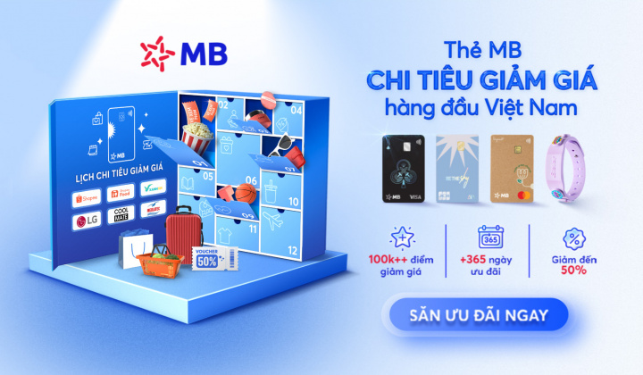 Thẻ MB - chi tiêu giảm giá hàng đầu Việt Nam