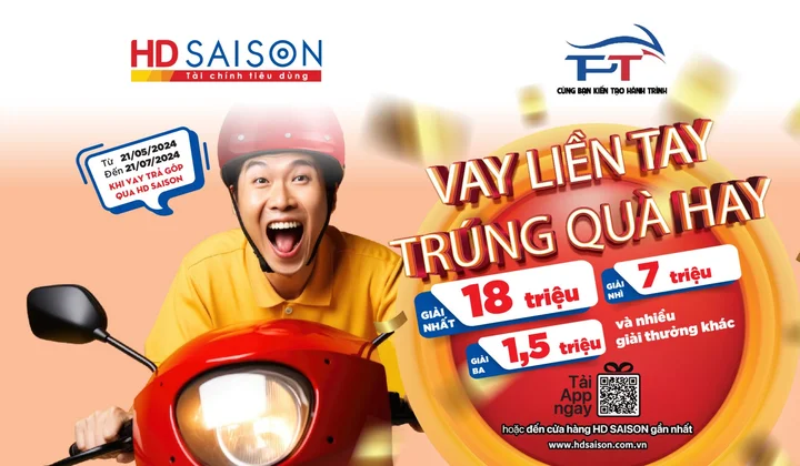 Khách vay HD SAISON mua xe máy trả góp thêm cơ hội trúng thưởng tiền mặt